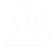 Animated profile outlines of two people icon